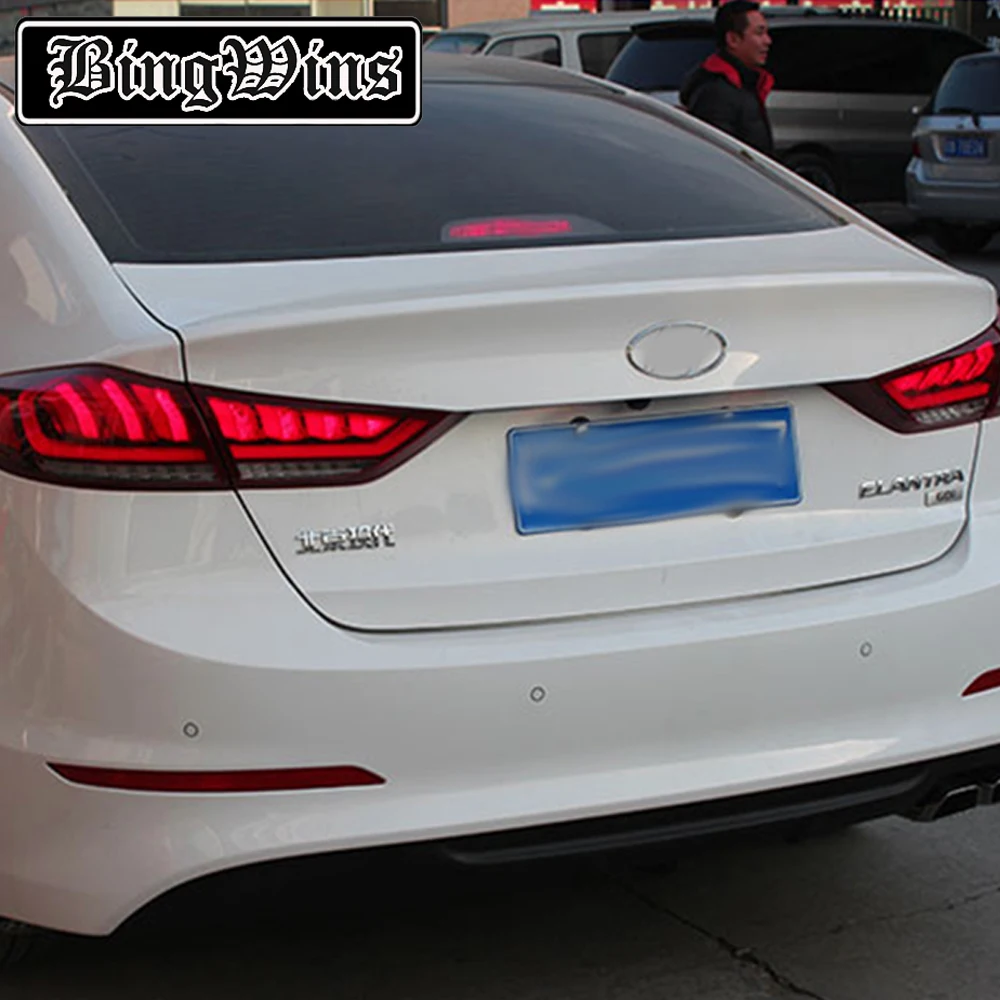 Автомобильный Стайлинг для hyundai ELANTRA светодиодная сигнальная лампа задний фонарь светодиодные задние фары DRL+ тормоз+ Реверсивный динамический сигнал поворота