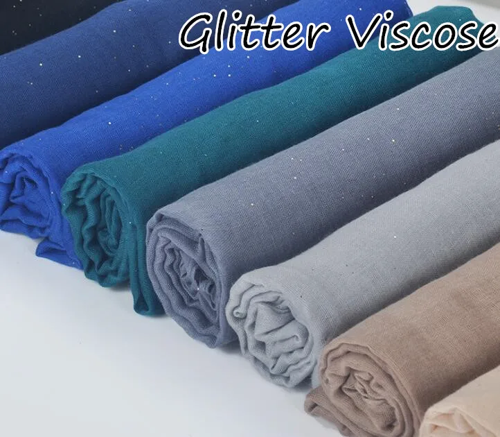 

D9 High quality glitter viscose hijab wrap shawl women nice sacrf scarves 180*90cm 10pcs/lot can choose colors