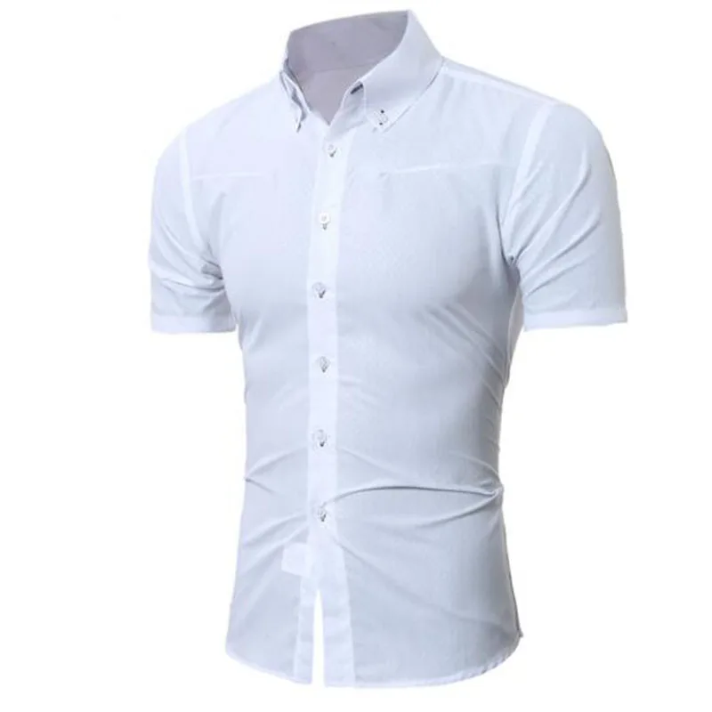 Summer Men Fashion Short Sleeve Printed Casual Shirts Breathable Comfortable Slim Fit Turn-down Collar High Street Style | Мужская