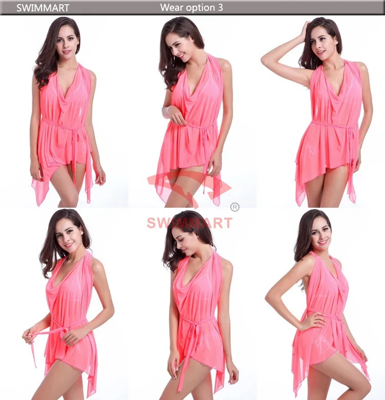 Женская пляжная юбка SWIMMART эластичная сетка трикотажное женское платье одежда