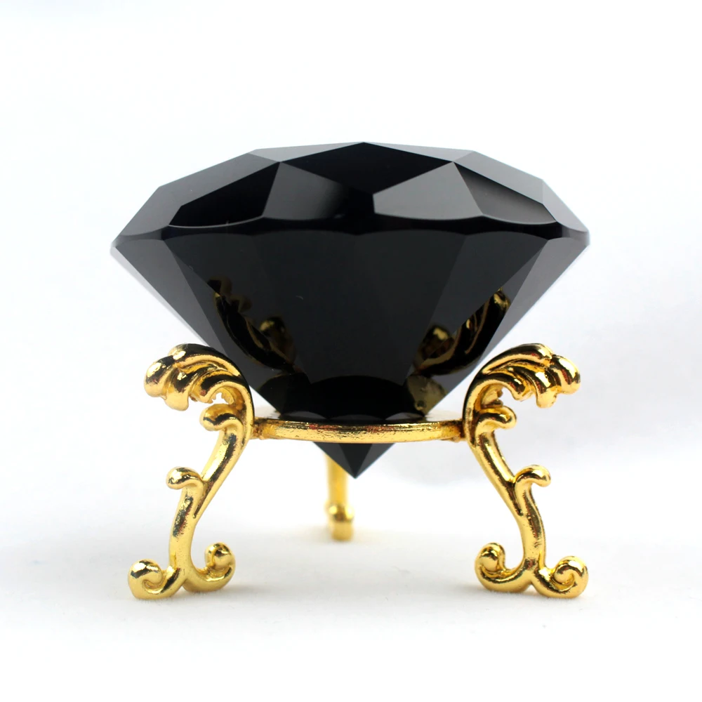 

1 PCS 6cm Solid Black Crystal Diamond Stone Fengshui Crafts Home Decoration Aceessories