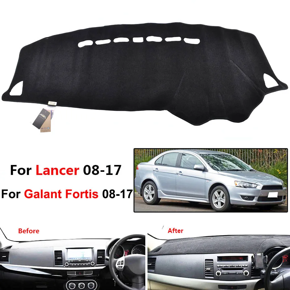 Lancer Right 08-17 Автомобильный коврик для Mitsubishi Lancer X 10 2008-, коврик для приборной панели, коврик для укладки 2009 2010 2011 2012 2013 - Название цвета: Lancer Right 08-17