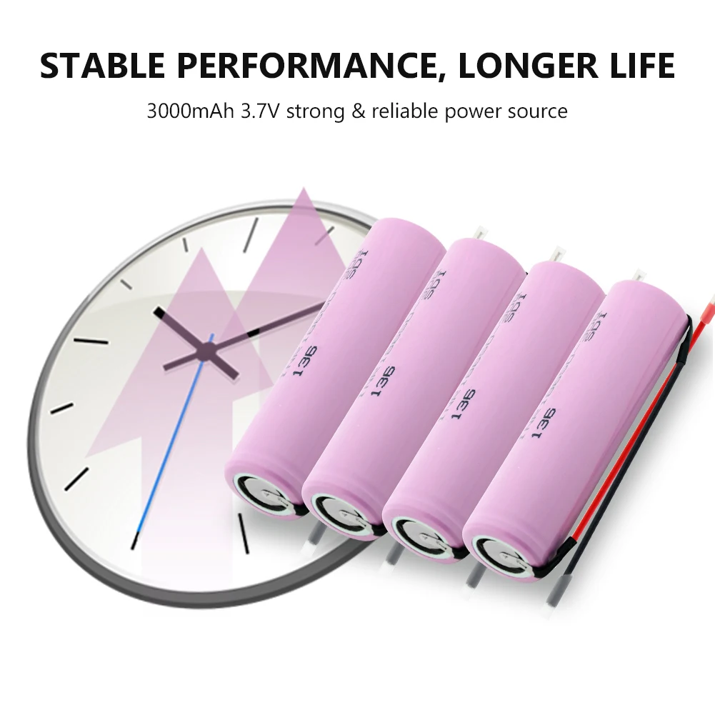 INR18650 30A разряд Li ion 18650 30Q перезаряжаемые батареи 3 7 v литиевые 3000mAh батарея + DIY