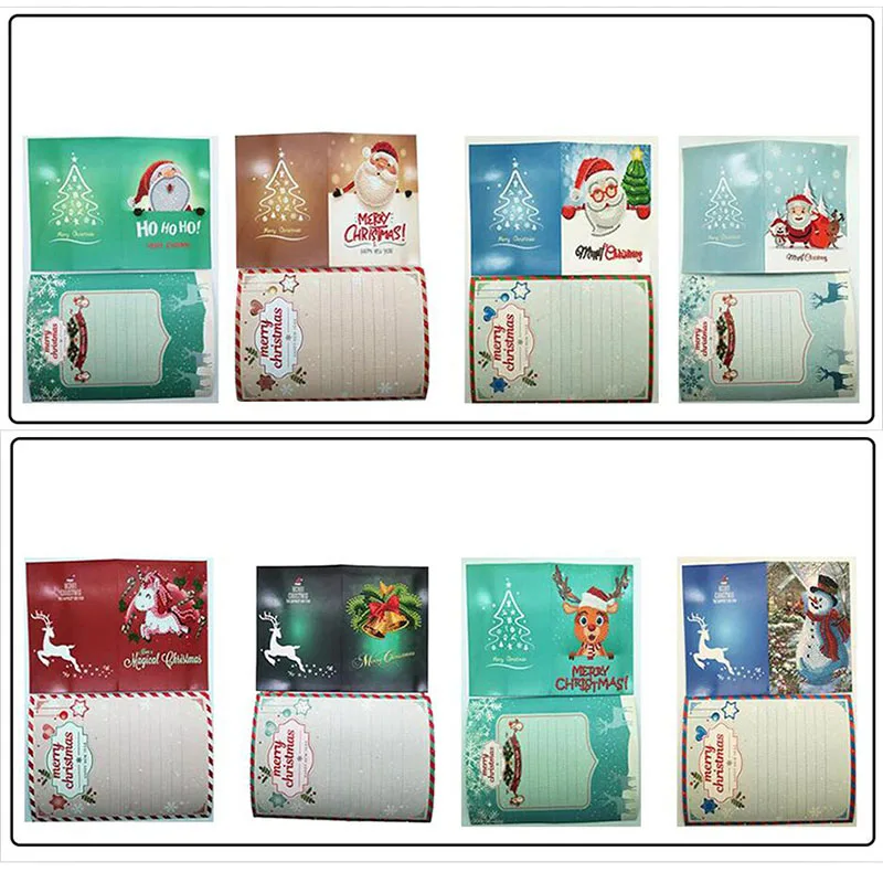 

8pcs 5D DIY Diamond Painting Cartoon Paper Greeting Postcards Craft Kids Festival Santa Claus Merry Christmas Greet Cards