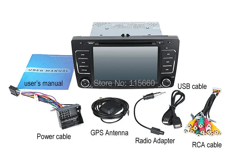 Лидер продаж 2DIN автомобильный DVD для SKODA OCTAVIA 2013 gps навигации Радио головного устройства USB/SD руль управление Canbus iPod Bluetooth