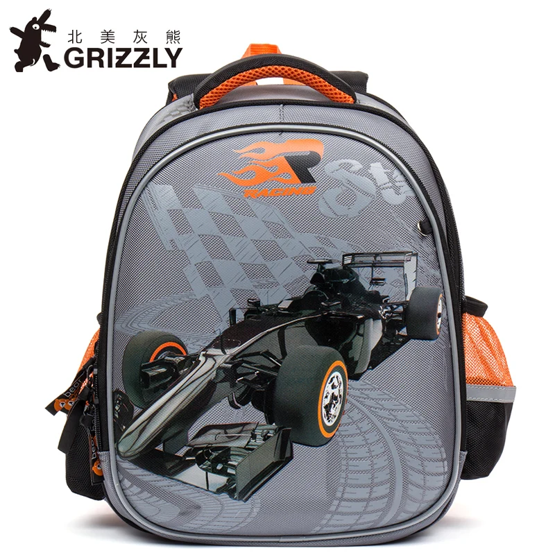 GRIZZLY новые модные мальчики студенты мультфильм школьные сумки ортопедические