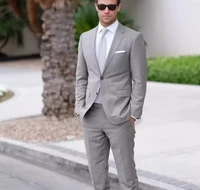 gray mens wedding suits two piece notched lapel mens fashion groom tuxedo suits custom men slit suit