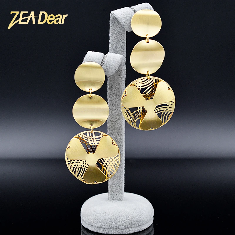 ZEADear ювелирные изделия классические круглые серьги для женщин длинные висячие
