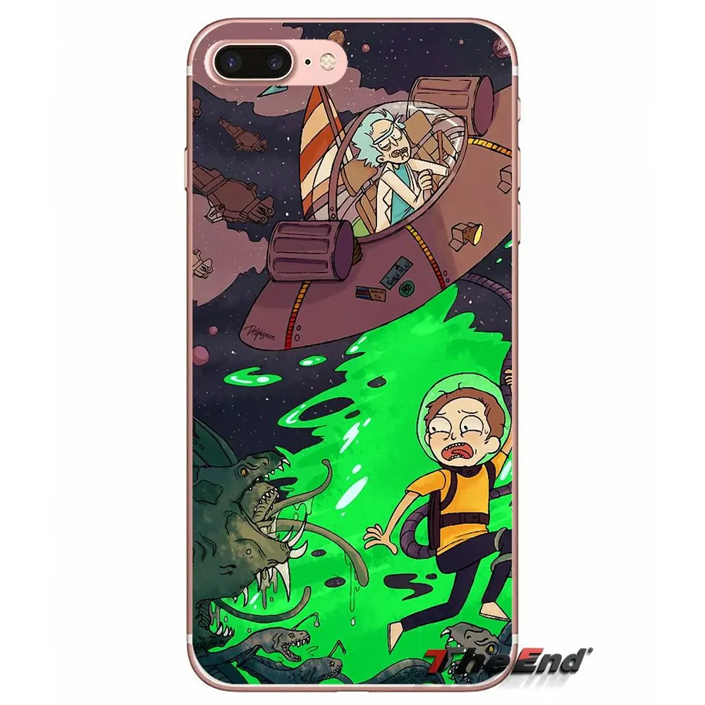 Для Apple iPhone X 4 4S 5 5S SE 5C 6 6S 7 8 Plus 6Plus 7plus 8plus Fundas Coque Family Rick And Morty SPACE NEBULA TPU чехол |