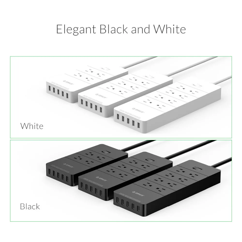 Orico силовая Лента Usb 8 розетка 4 порта USB удлинитель розетка с светодиодный светильник-индикатор-вилка США