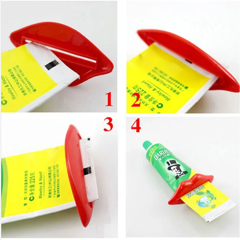 5 шт. новый дизайн дозатор зубной пасты Розовый и красный цвет Цвет пакет рот губ