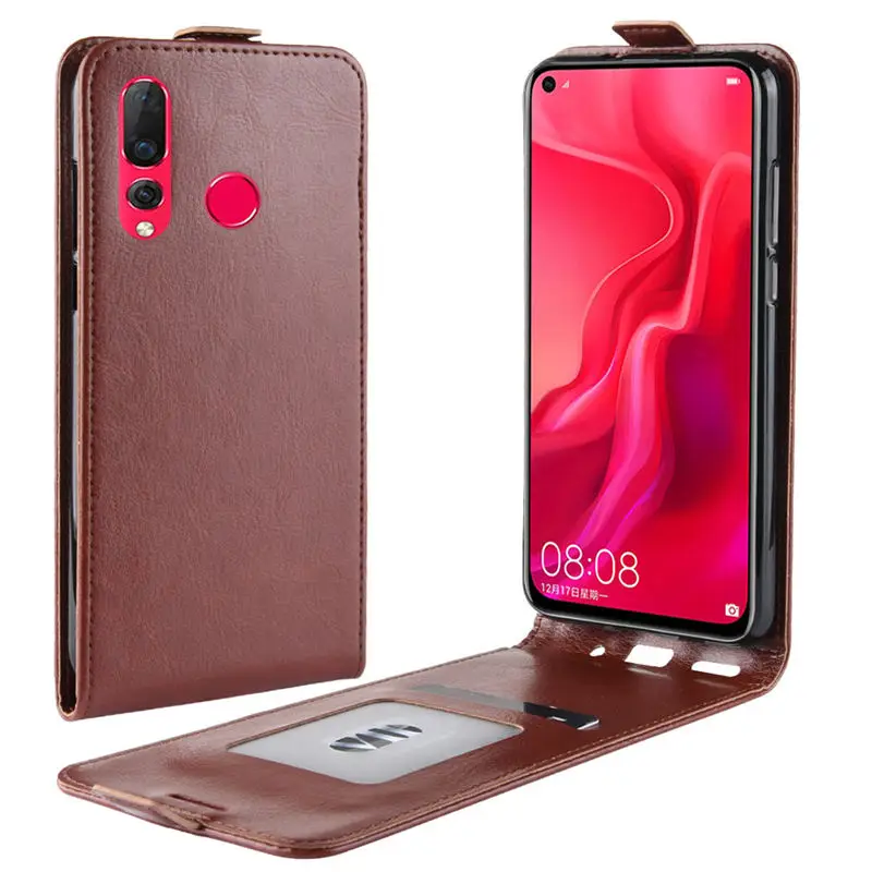 For Huawei Nova 4 Case Luxury PU Leather Flip Card slot Phone Protective Nova4 Back Cover | Мобильные телефоны и