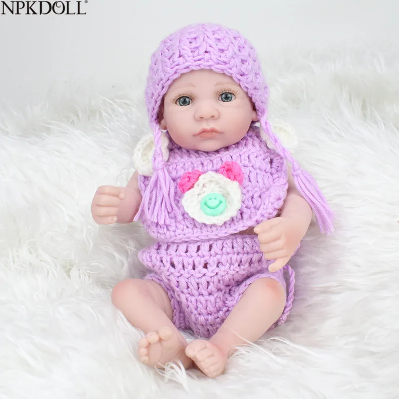 NPKDOLL 10 дюймов 25 см полностью виниловая силиконовая кукла для новорожденных