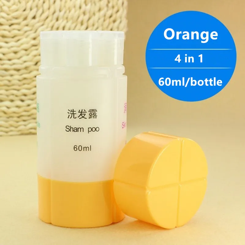 Orange 4 in 1 Дорожная Косметика три розлива 4 в 1 шампунь-гель для душа лосьон для тела розлива портативная бутылка геля для душа - Цвет: Orange 4 in 1