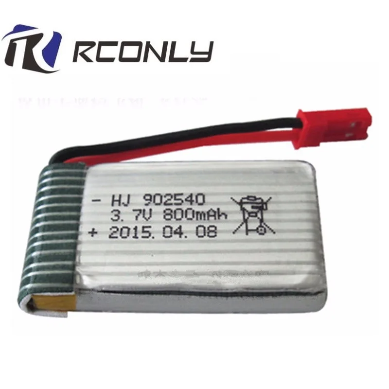 RCONLY 3,7 V 800mah 902540 25C Lipo батарея для MJXRC X400 X500 HENGDI 1315 HJ818 батарея Lipo 3,7 V 902540 JST разъем