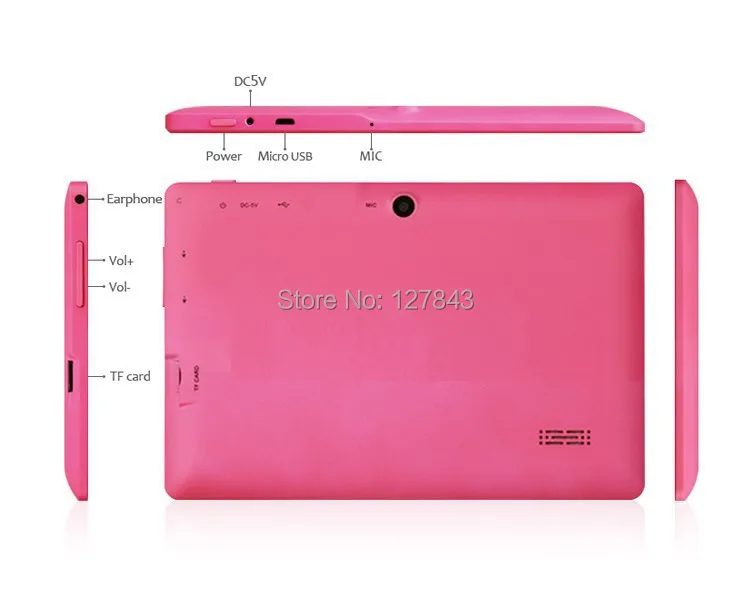 Бесплатная доставка DHL 10 шт./лот 7 дюймов Q88 Allwinner четырехъядерный A33 android 4 2800 мАч 512