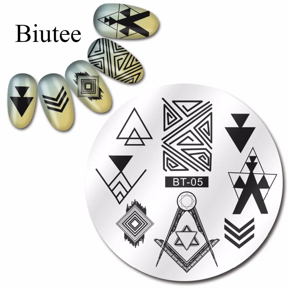 Biutee 1 шт. 20 видов конструкций для ногтей штамп пластина классические полосы листья цветы животные звезда Музыкальные инструменты шаблон для ногтей