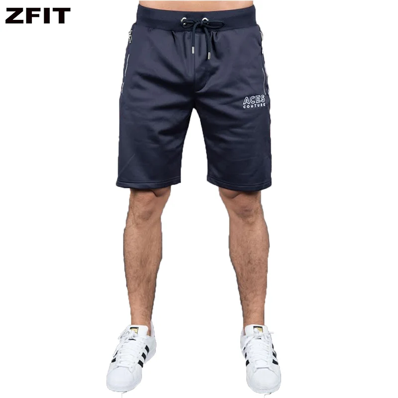 ZFIT мужские спортивные шорты для фитнеса хлопковые бега бодибилдинга длиной до