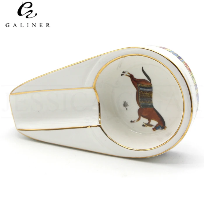 COHIBA керамическая пепельница для сигар переносные пепельницы Карманный дорожный пепельница для сигарет 1 держатель Мини-пепельница для сигар - Цвет: Белый