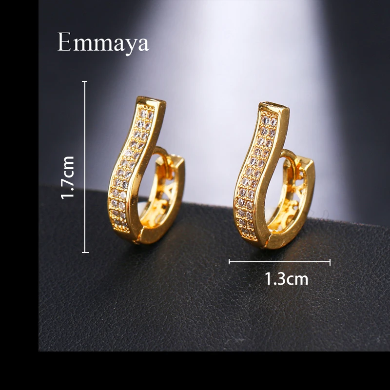 Emmaya оптовая продажа роскошные золотые серьги с цирконом гвоздики для женщин