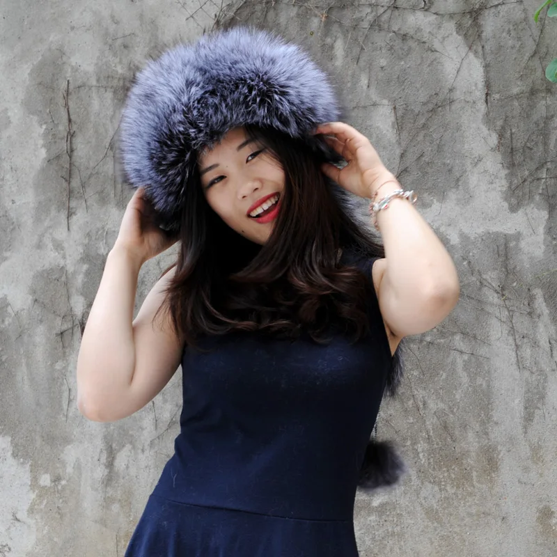 CX-C-175A Winter Women Hat Warm Fox Fur Lady Russian | Аксессуары для одежды