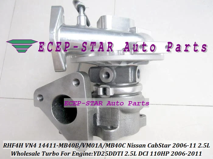 Бесплатная доставка RHF4H VN4 14411 MB40B MB40C VM01A Турбокомпрессор Для NISSAN CabStar 06 11 Navara D22