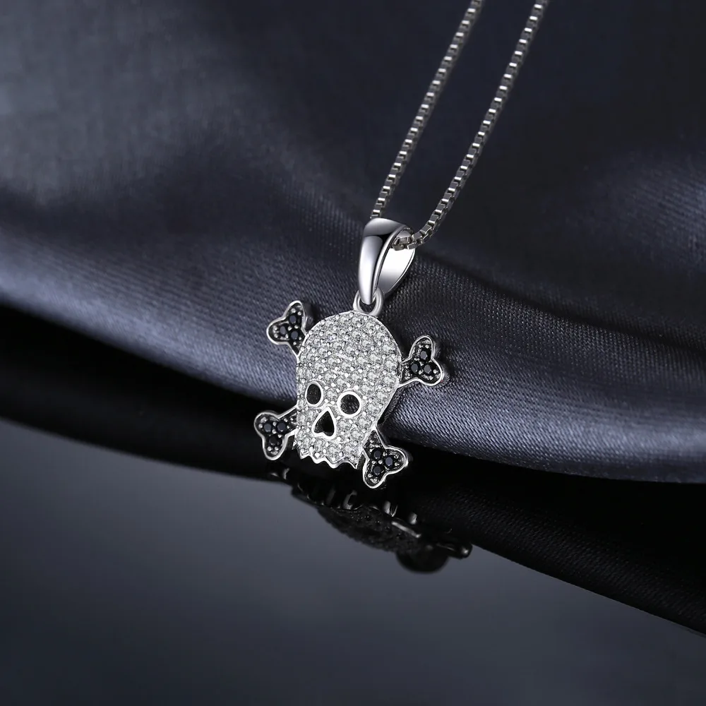 Jewelryдворца череп 0.2ct Подлинная шпинельная Подвеска Ожерелье чистое серебро 925 Кулон Скелет Ювелирная цепь не входит в комп
