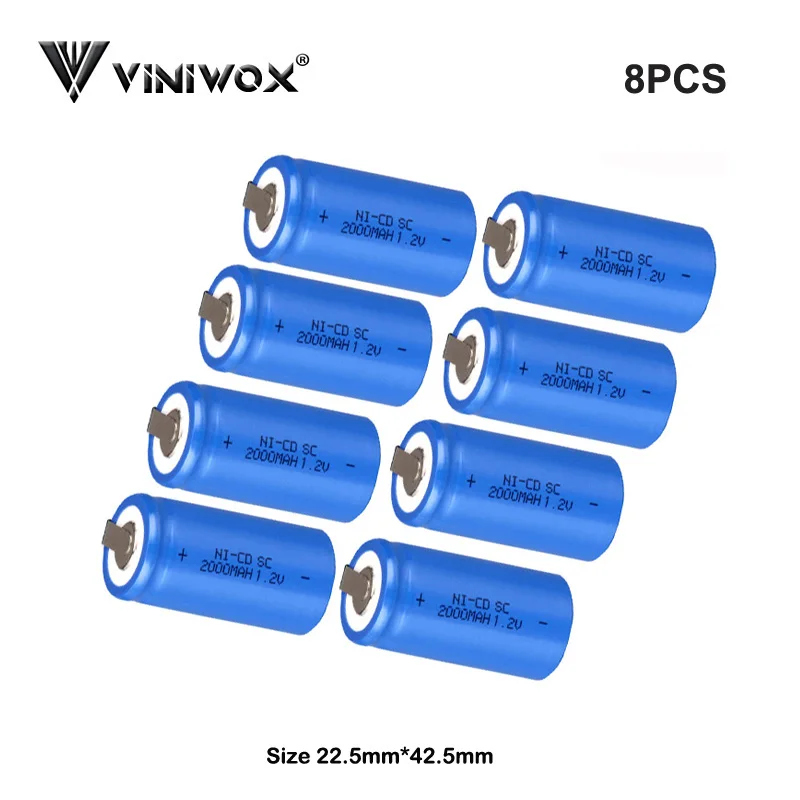 Новый Ni CD 1 2 V SC 2000mAh перезаряжаемый аккумулятор батарея для электроинструментов