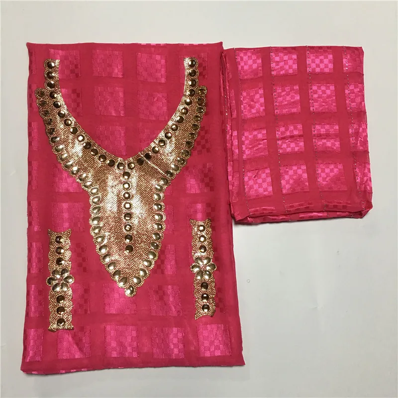 High quality silk fabric for lady dress embroidered george silk fabric African metallic silk fabric 114cm/8mm 5+2 yards 12L06283