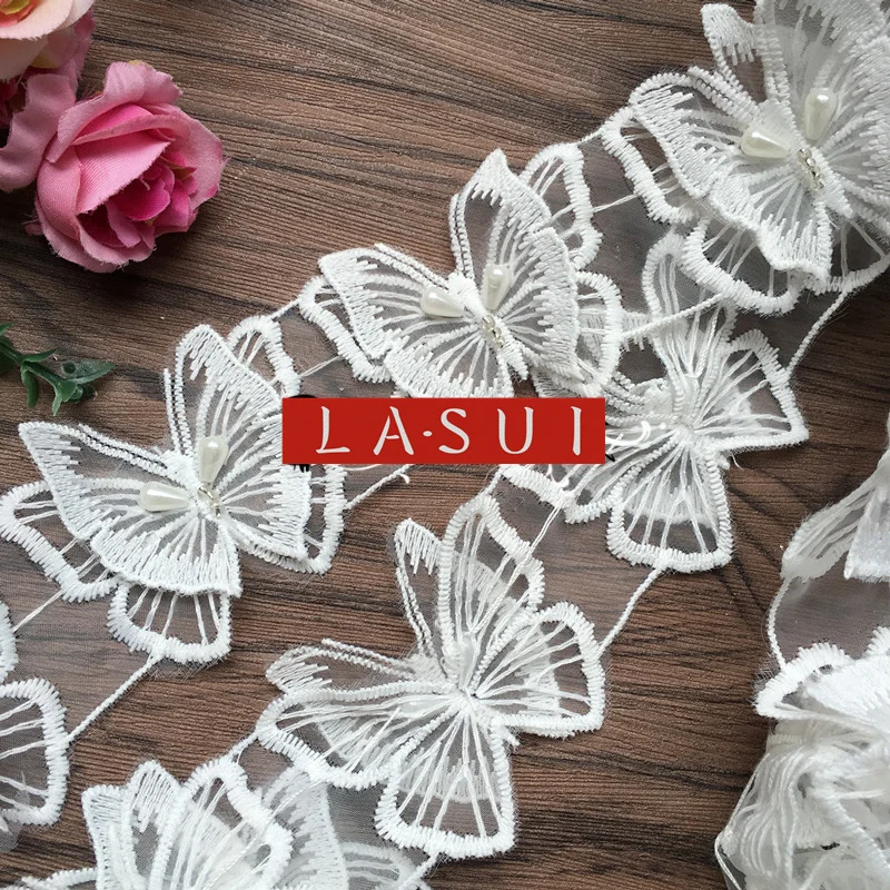 LASUI 3y = 1 лот Двухслойное кружевное свадебное платье с 3D бабочками ручной работы