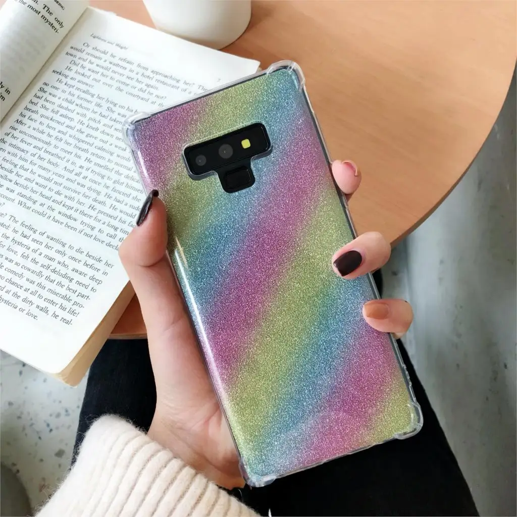 Armor Gradient Aurora Laser Case For Samsung Galaxy Note 9 S10 Plus S10E Cover Silicone TPU Soft Phone Cases A10 A30 A40 A50 A70 |