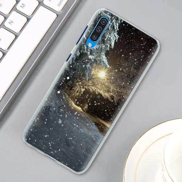 01 Пейзаж Зима светильник снег чехол КРЫШКА ДЛЯ samsung Galaxy A30 A40 A50 A70 A6 A8 плюс A7 A9 M30 чехол для телефона Coque - Цвет: 01