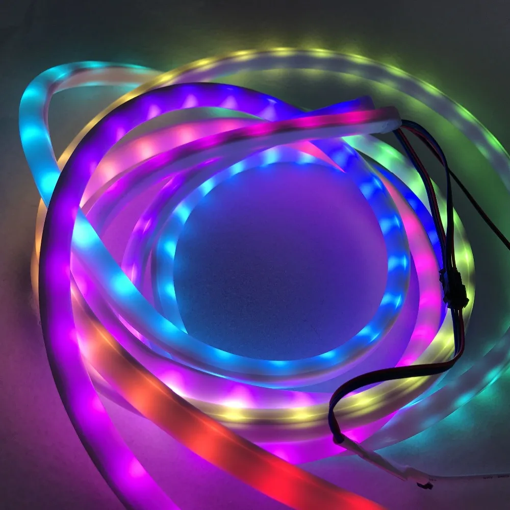 5 м 30 светодиодный s/m DC5V WS2813 RGB Адресуемых Светодиодный неон полосы пикселей, водонепроницаемый в силиконовой трубке, со светодиодной подсветкой из 30 пикс./м; из водонепроницаемого материала в молочная труба