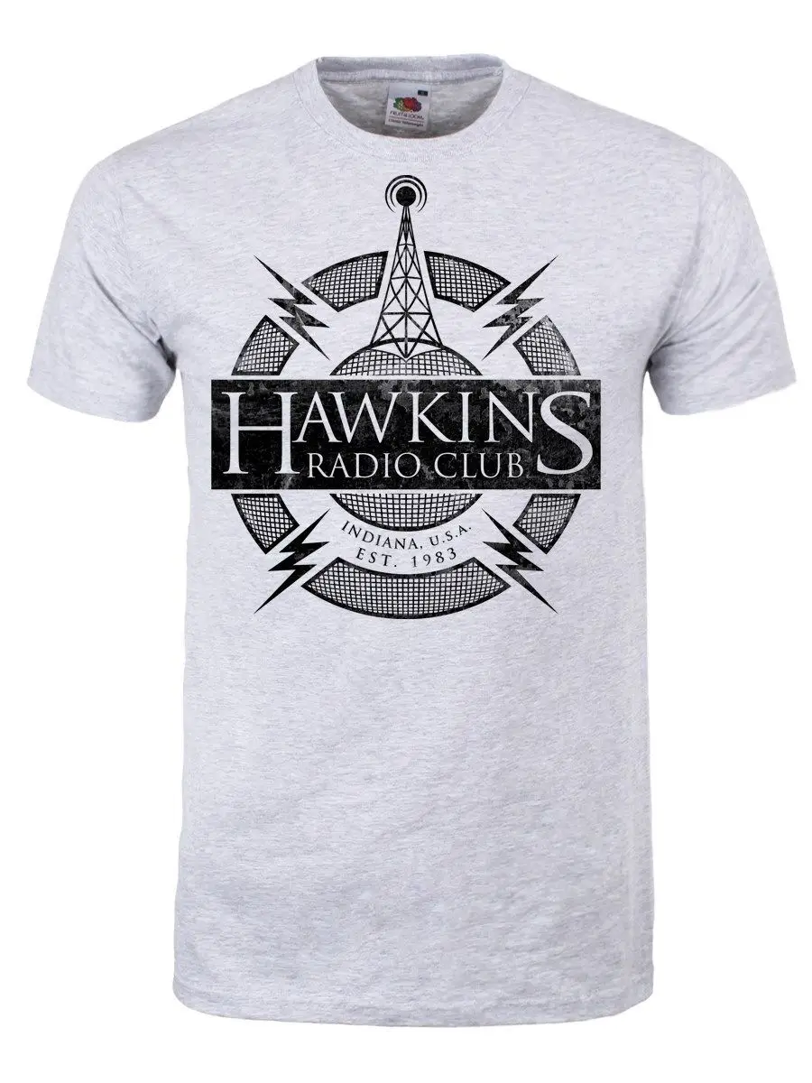

Hawkins Radio Club Men's Grey T-shirt 3D T Shirt Men Plus Size Cotton Tops Tee Print Cotton High Quality top tee