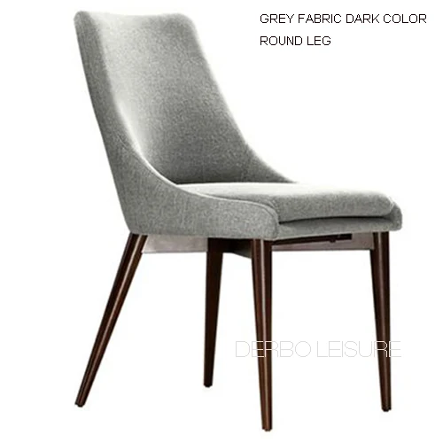 Grey Fabric Dark Leg Современный классический дизайн модные твердые деревянные ноги удобные красивые ткани мягкий чехол роскошный обеденный стул со спинкой 1 шт - Цвет: Grey Fabric Dark Leg
