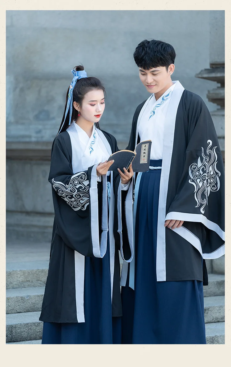 Hanfu костюм династии Тан с длинными рукавами китайский стиль костюмы традиционный старинный костюм для выступлений вышивка наряды мужской DN3510