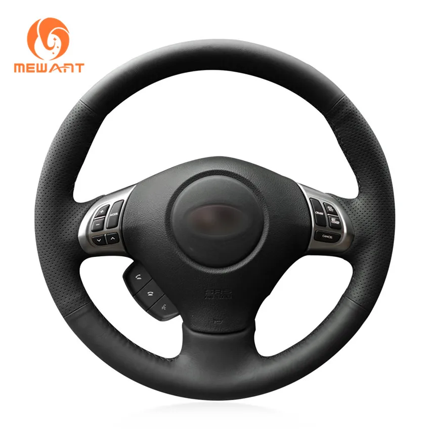 

MEWANT черный чехол рулевого колеса автомобиля из натуральной кожи для Subaru Forester 2008-2012 Impreza 2008-2011 Legacy 2008-2010 Exiga 2