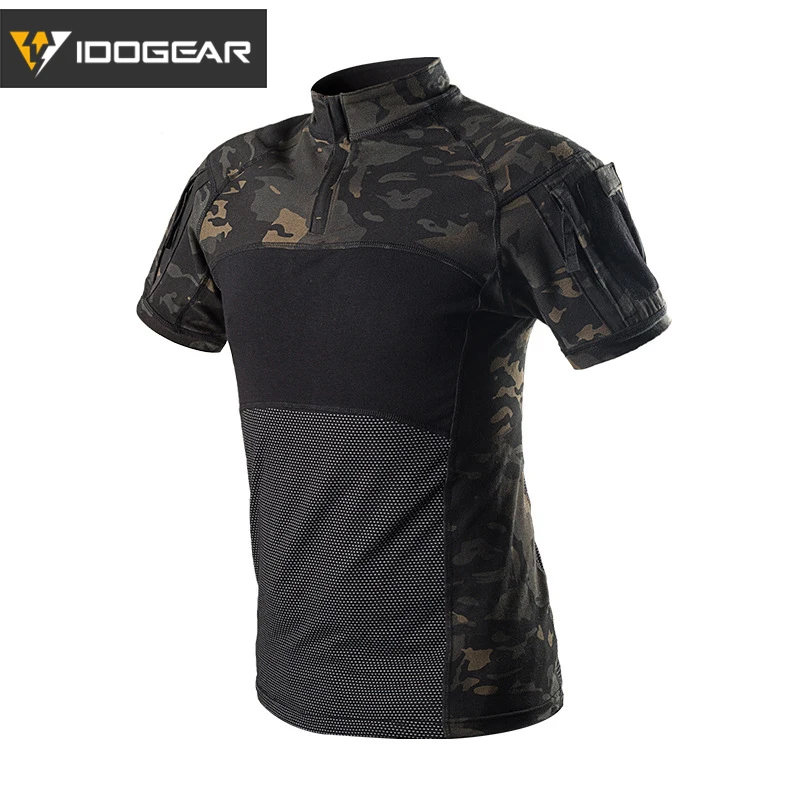 Летняя армейская Боевая тактическая футболка IDOGEAR камуфляжный топ с коротким