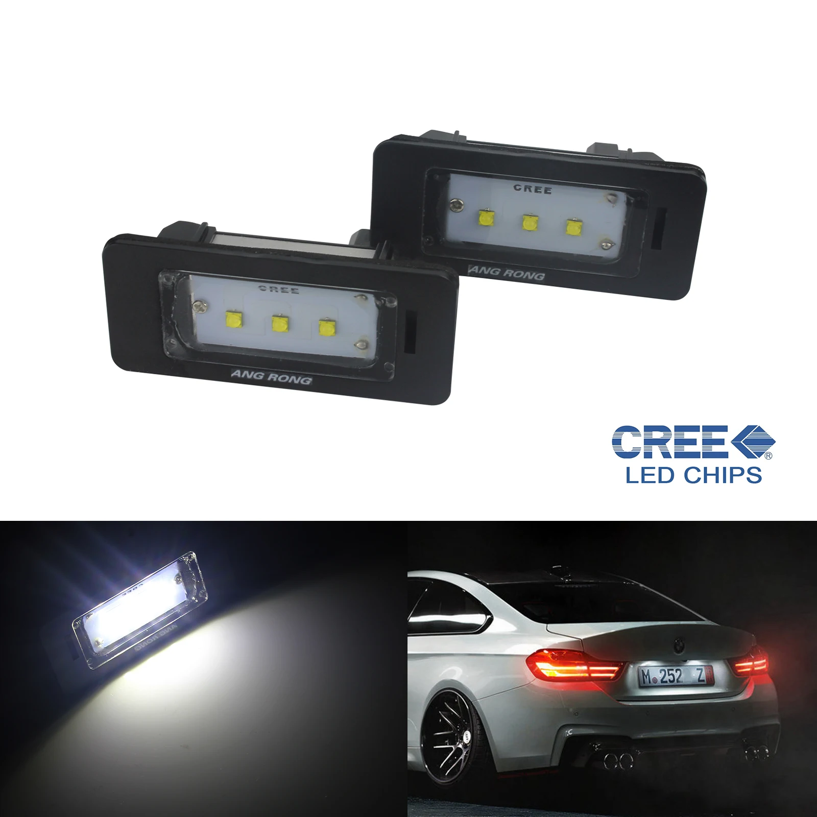 2x ксеноновый светодиодный номерной знак ANGRONG C чип ree для BMW E90 E91 E60 E61 F10 F11