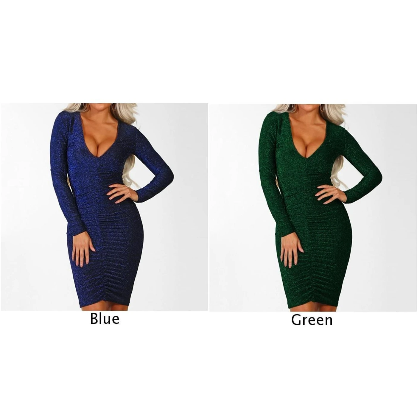 Карандаш Клубная одежда Короткое мини сексуальное платье Глубокий v-образный