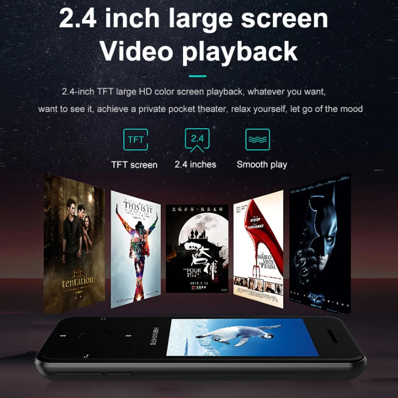 Mp3 плеер HBNKH с сенсорным экраном 2 4 дюйма Портативный Hi Fi радиоприемник функцией