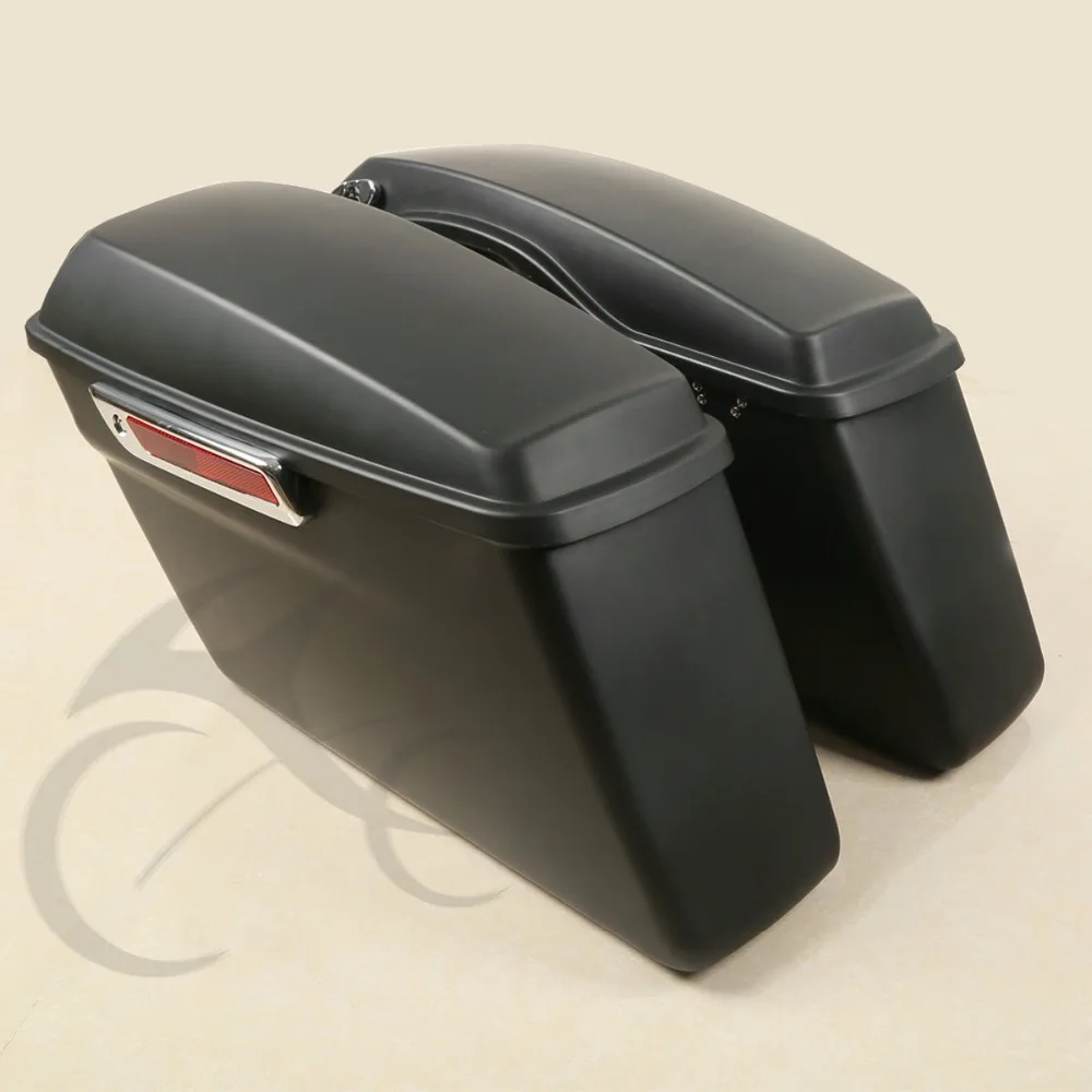 Матовые черные жесткие седельные сумки + крышка защелки для Harley Touring Glide Electra Road King