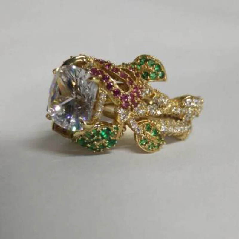 Новое поступление Qi Xuan_Luxury Synthesize Flower Finger Rings_Plated Rose Gold Luxury Rings_Factory прямые