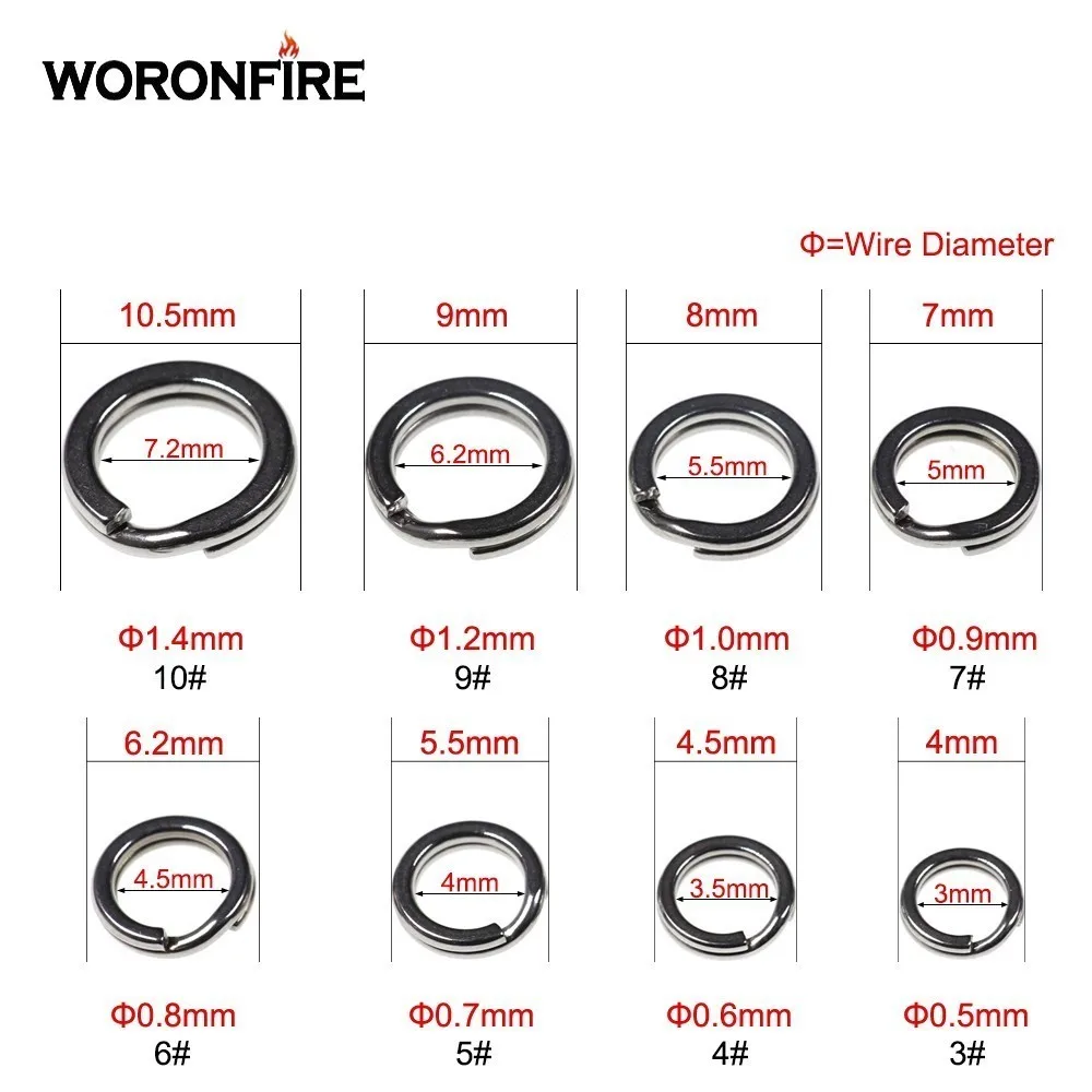 50pcs/100pcs Fishing Solid Ring 304 Stainless Steel Fishing Bait Connecting Ring Jigging Loop For Blank Crank Bait Connector