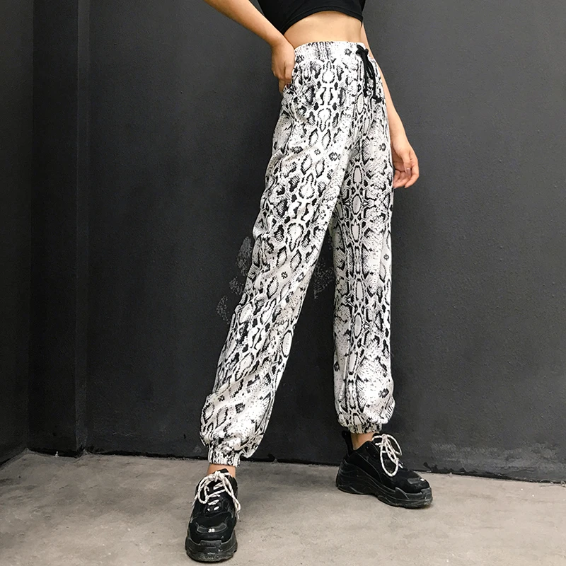Женские брюки со змеиным принтом Weekeep уличные брюки-карандаш с высокой талией и