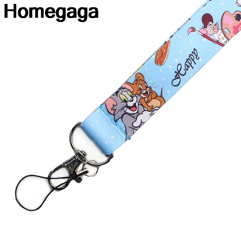 Homegaga брелок для ключей с котом и мышью ремешок идентификации по фильму шейные