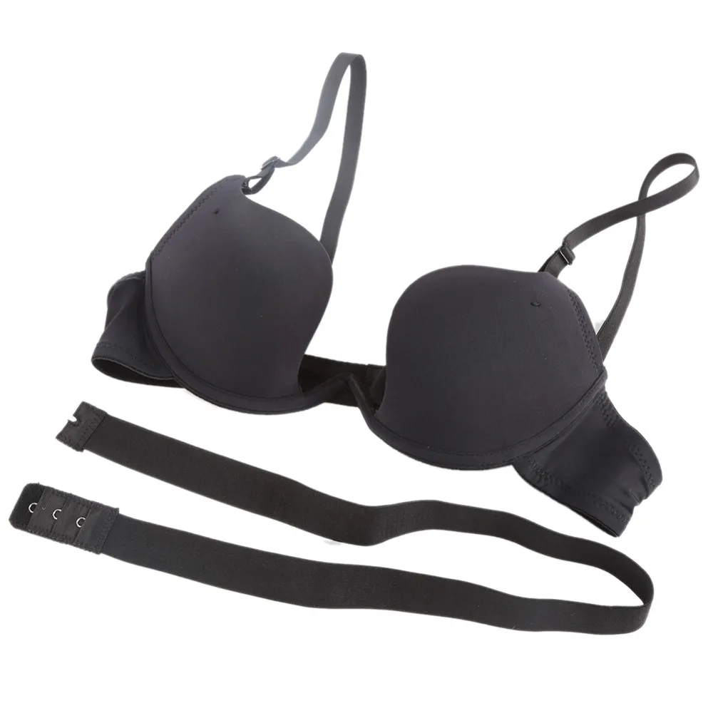 

Sexy Deep U Plunge Bra LowCut Convertible Halter Multipoint Push Up Bra 32-38B