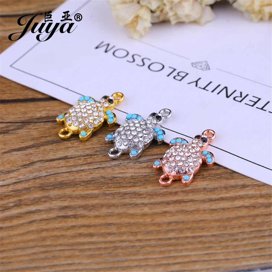 

5pcs 14x12mm Turtle Shape Bracelet Rhinestone Component Connector for Necklace Bracelet Jewelry DIY Making Accessories CR0007