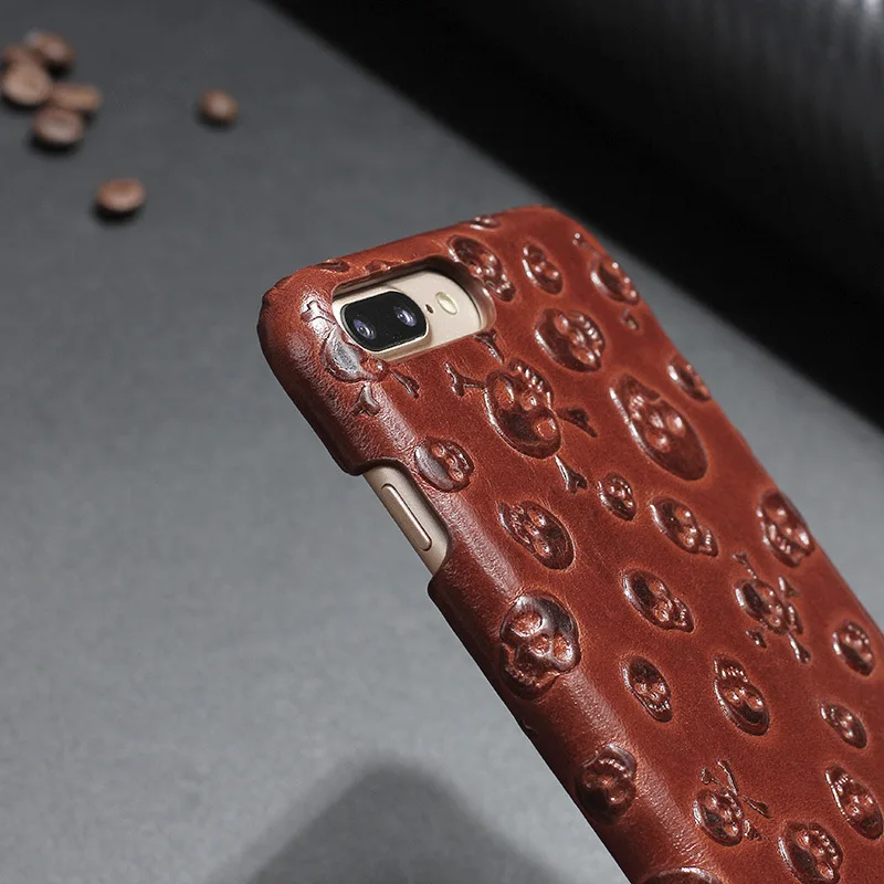Чехол из натуральной кожи для Iphone 8 7 Plus Модный чехол с изображением пиратского черепа чехол из натуральной кожи для Iphone7 8 7 Plus чехол
