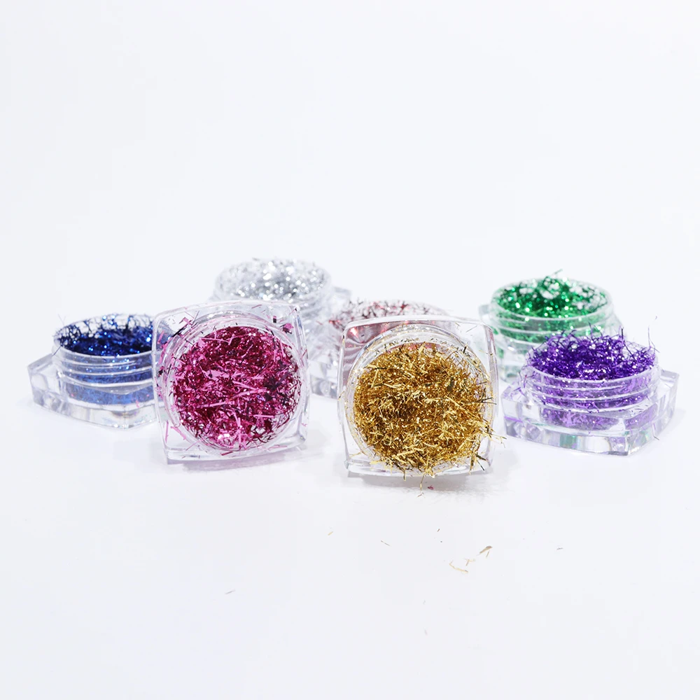 1 коробка голографическая платиновая шелковая фольга блеск для ногтей цветные